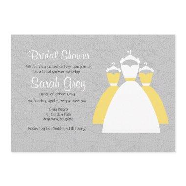 Gray And Yellow Custom  Invites