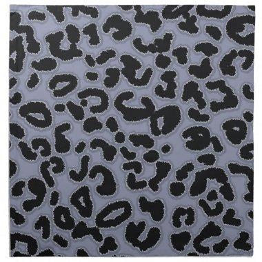 Gray-Blue Leopard Animal Print Cloth Napkin