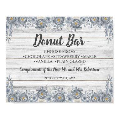 Gray Floral | Donut Bar  Wedding Sign