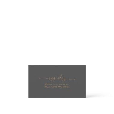 Gray Gold Classic Wedding Gift Registry Enclosure