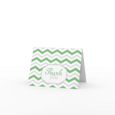 Gray & Green Chevron Modern Thank You