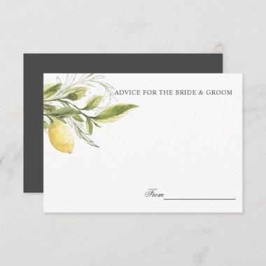 Gray Lemons and leaves Wedding Advice or recipe Invitations