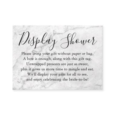 Gray Marble Display Bridal Shower Gift Tag Enclosure Invitations