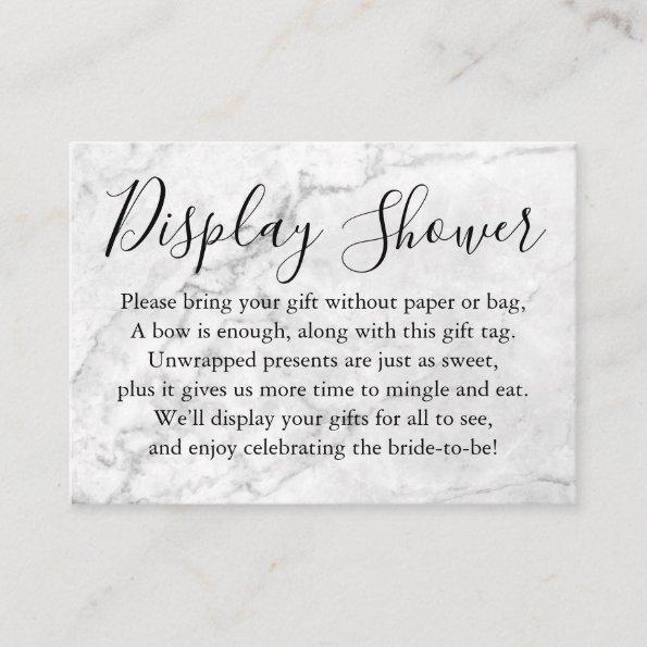 Gray Marble Display Bridal Shower Gift Tag Enclosure Invitations