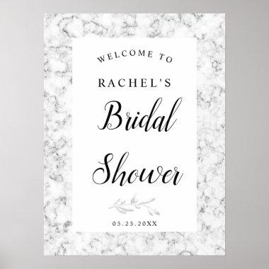 gray marble elegant bridal shower welcome sign