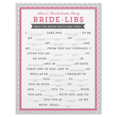 Gray & Pink Bride Libs Game
