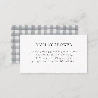 Gray Plaid Bridal Shower Enclosure Invitations
