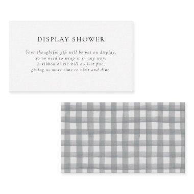 Gray Plaid Bridal Shower Enclosure Invitations