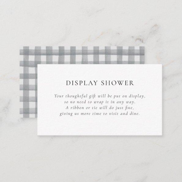 Gray Plaid Bridal Shower Enclosure Invitations