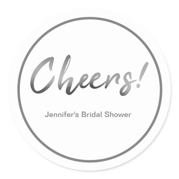 Gray Rustic Hand Lettering Cheers  Classic Round Sticker