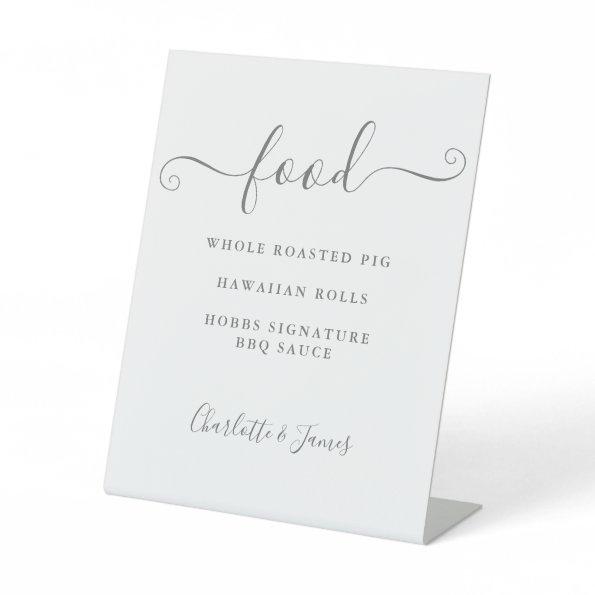 Gray Signature Script Food Menu Pedestal Sign