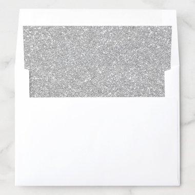 Gray Silver Glitters Sparkles Envelope Liner