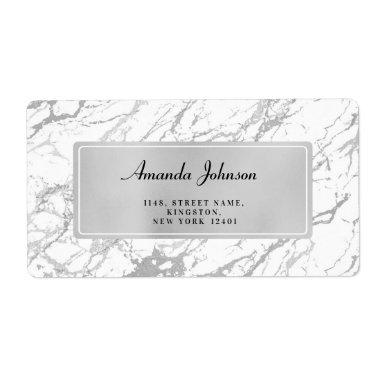 Gray Silver Marble Stone Return Address Labels