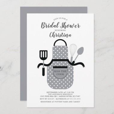 Gray Stock the Kitchen Bridal Shower Invitations