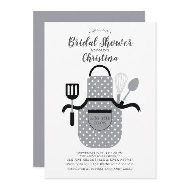 Gray Stock the Kitchen Bridal Shower Invitations