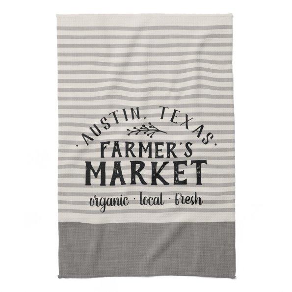 Gray Stripes Custom Farmer's Market | Farmhouse Towel