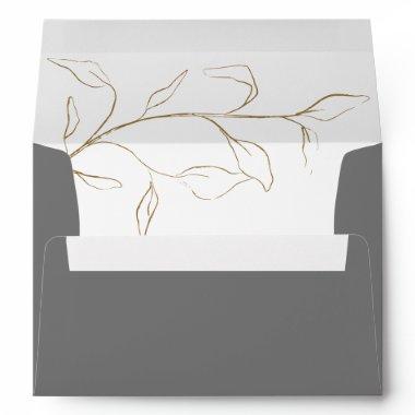 Gray White Bridal Shower or Wedding Invitations Env Envelope