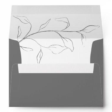 Gray White Bridal Shower or Wedding Invitations Envelope