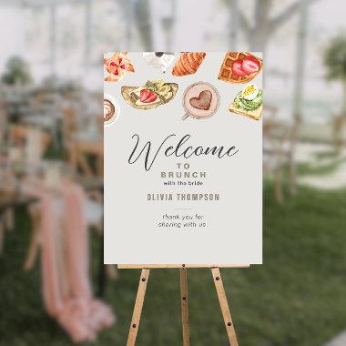 Grayish Bridal Brunch Waffles Welcome Foam Board