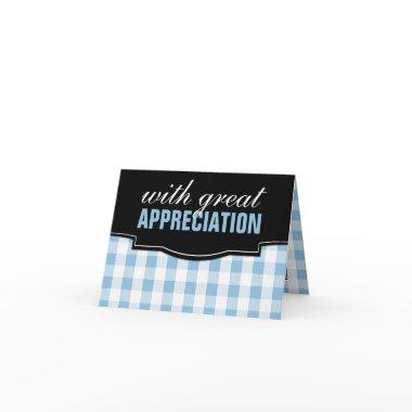 Great Appreciation Blue Gingham Thank You