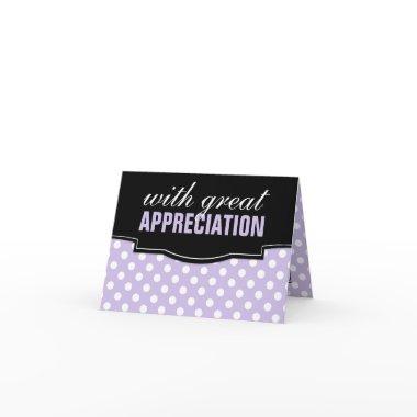 Great Appreciation Purple Polka Dot Thank You Invitations