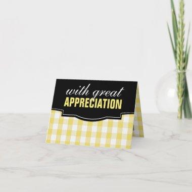 Great Appreciation Yellow Gingham Thank You Invitations