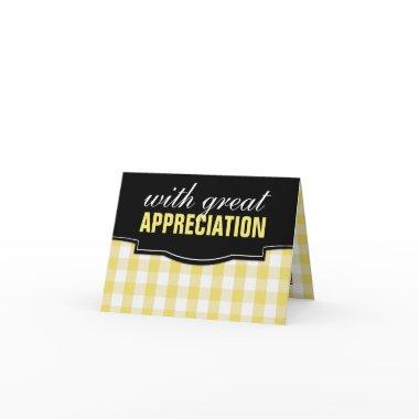 Great Appreciation Yellow Gingham Thank You