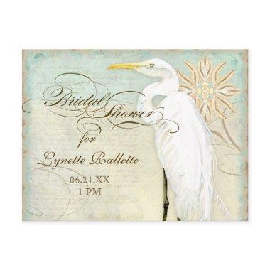 Great Egret Coastal Beach -  Post