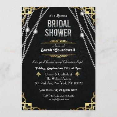Great Gatsby Art Deco Bridal Shower Invitations