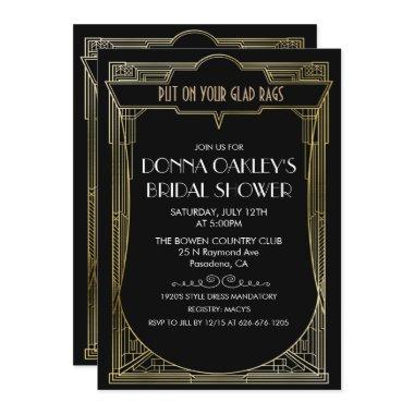 Great Gatsby Art Deco Bridal Shower Invitations