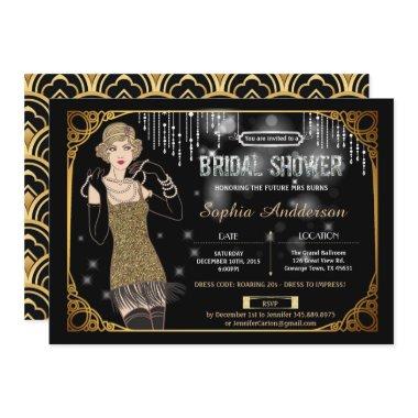 Great Gatsby bridal shower Invitations flapper