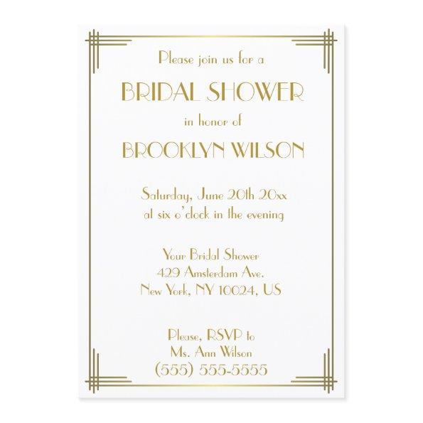 Great Gatsby Gold Art Deco  Invites