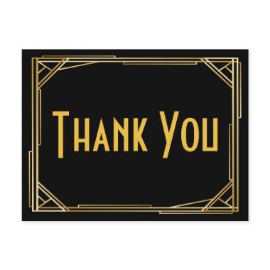 Great Gatsby Thank You Black Gold Art Deco Wedding PostInvitations