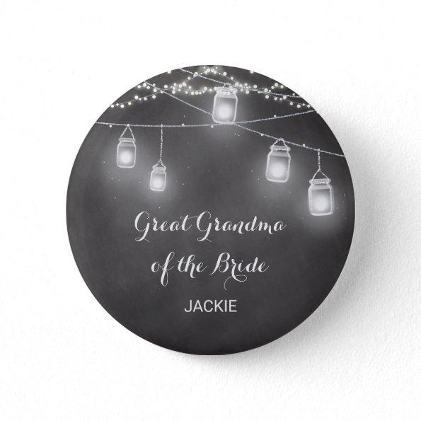Great Grandma of Bride Black White Button