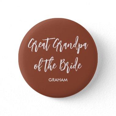 Great Grandpa of the Bride Terracotta Button