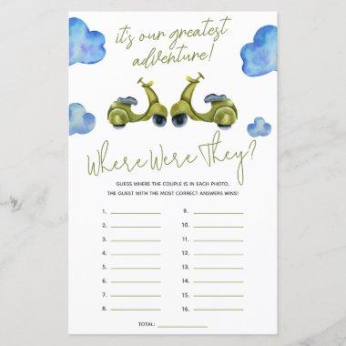 Greatest Adventure, Scooter, Bridal Shower Game