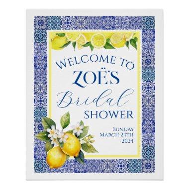 Grecian Blue & Lemon  Welcome Poster
