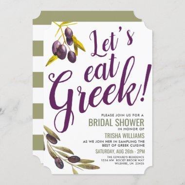 Greek Food Tasting | Bridal Shower Sage Invite