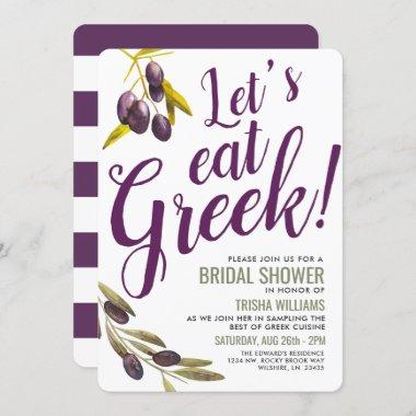 Greek Food Tasting | Bridal Shower Sangria Invite