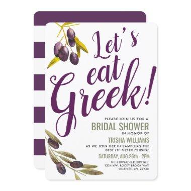 Greek Food Tasting | Bridal Shower Sangria Invite