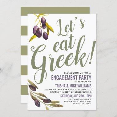 Greek Food Tasting Engagement Party Sage Invite