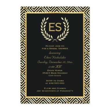 Greek key and laurel wreath wedding