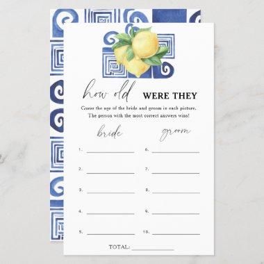 Greek Lemons - How old were they bridal game
