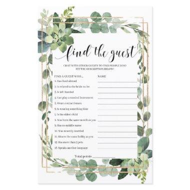 Green and gold geometric find the guest game