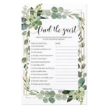 Green and gold geometric find the guest game