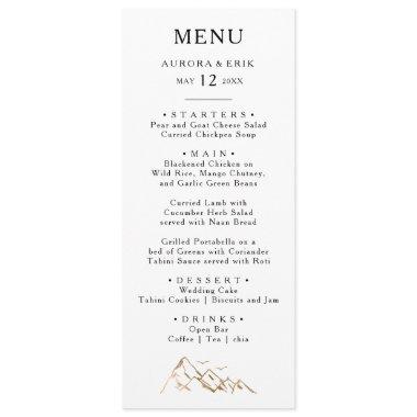 Green and Gold Mountain Wedding Dinner Menu