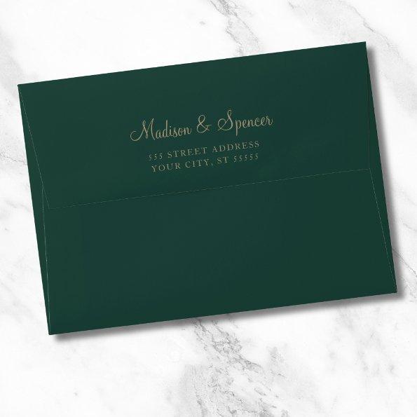 Green and Gold Wedding Envelope