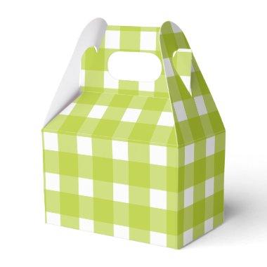 Green And White Gingham Plaid Wedding Party Favor Boxes