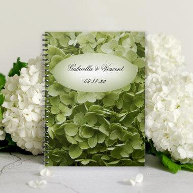 Green Annabelle Hydrangea Flower Wedding Notebook