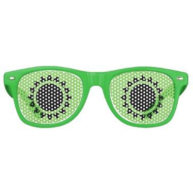 Green | Black Sunflower Adult Retro Party Retro Sunglasses